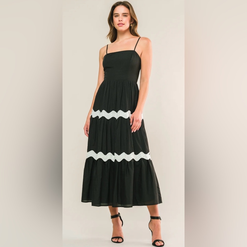 NWT - FLYYNG TOMATO - SUMMER SPRITZ WOVEN MIDI DRESS - SIZE MEDIUM